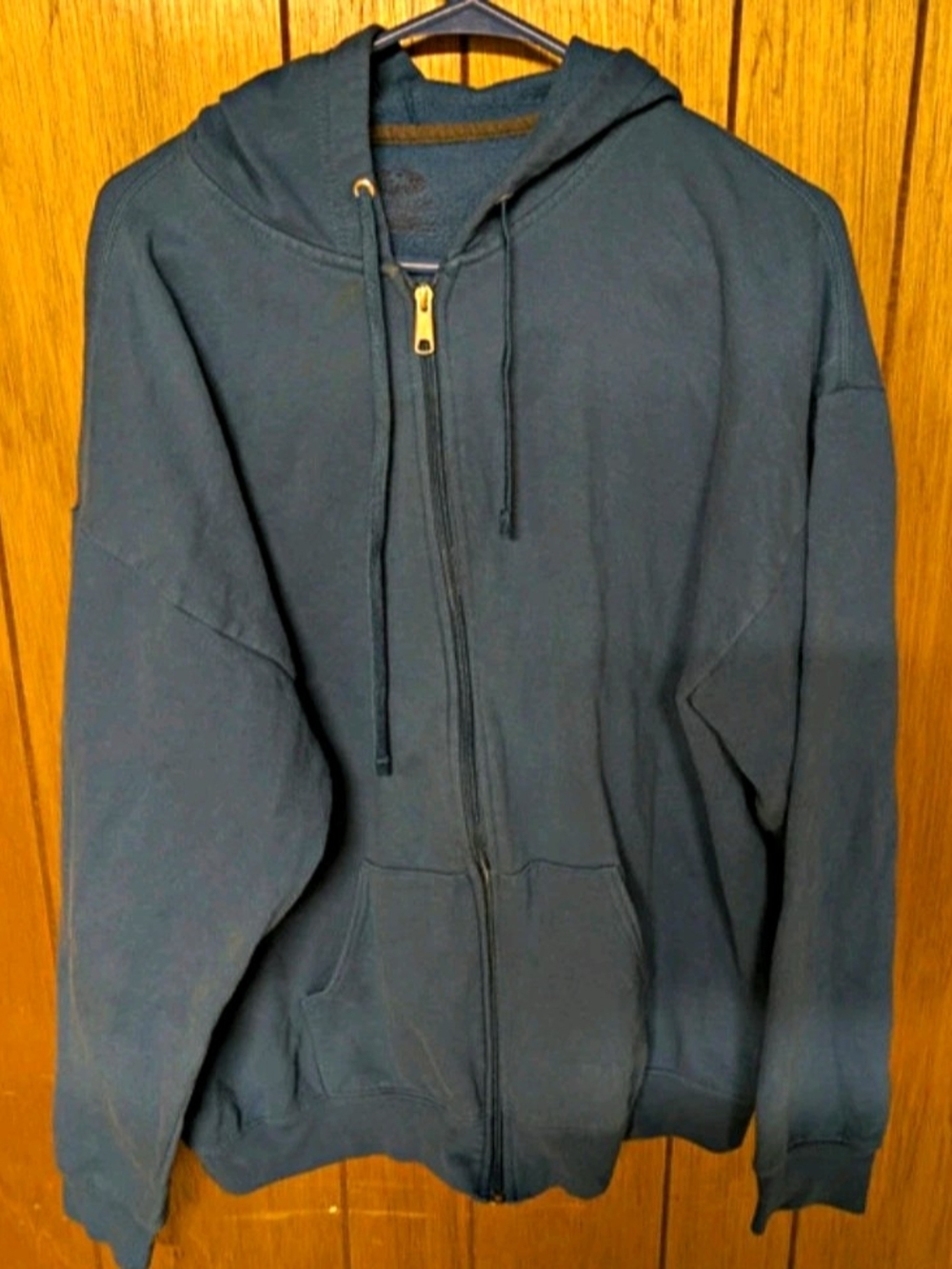 Women's Navy Full-Zip Hooded Varsity Jacket